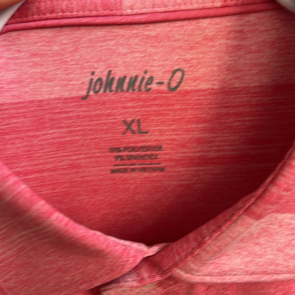 ⛳️🏌️🍓Like New Johnnie-O Wide Striped Strawberry (Heathered Pinks) Polo Men’s XL - Picture 8 of 17